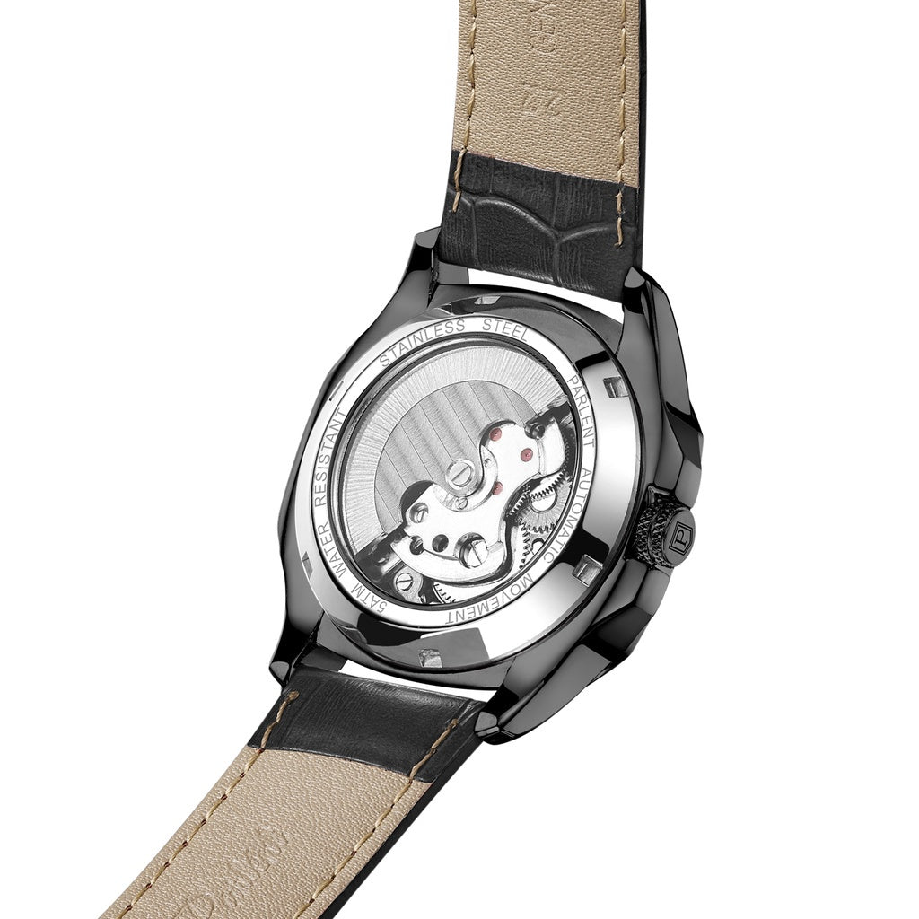 Parlent Gallant Vortex - Jam Tangan Pria 42mm, Automatic Movement, Waterproof 5ATM (50M), Stainless Steel