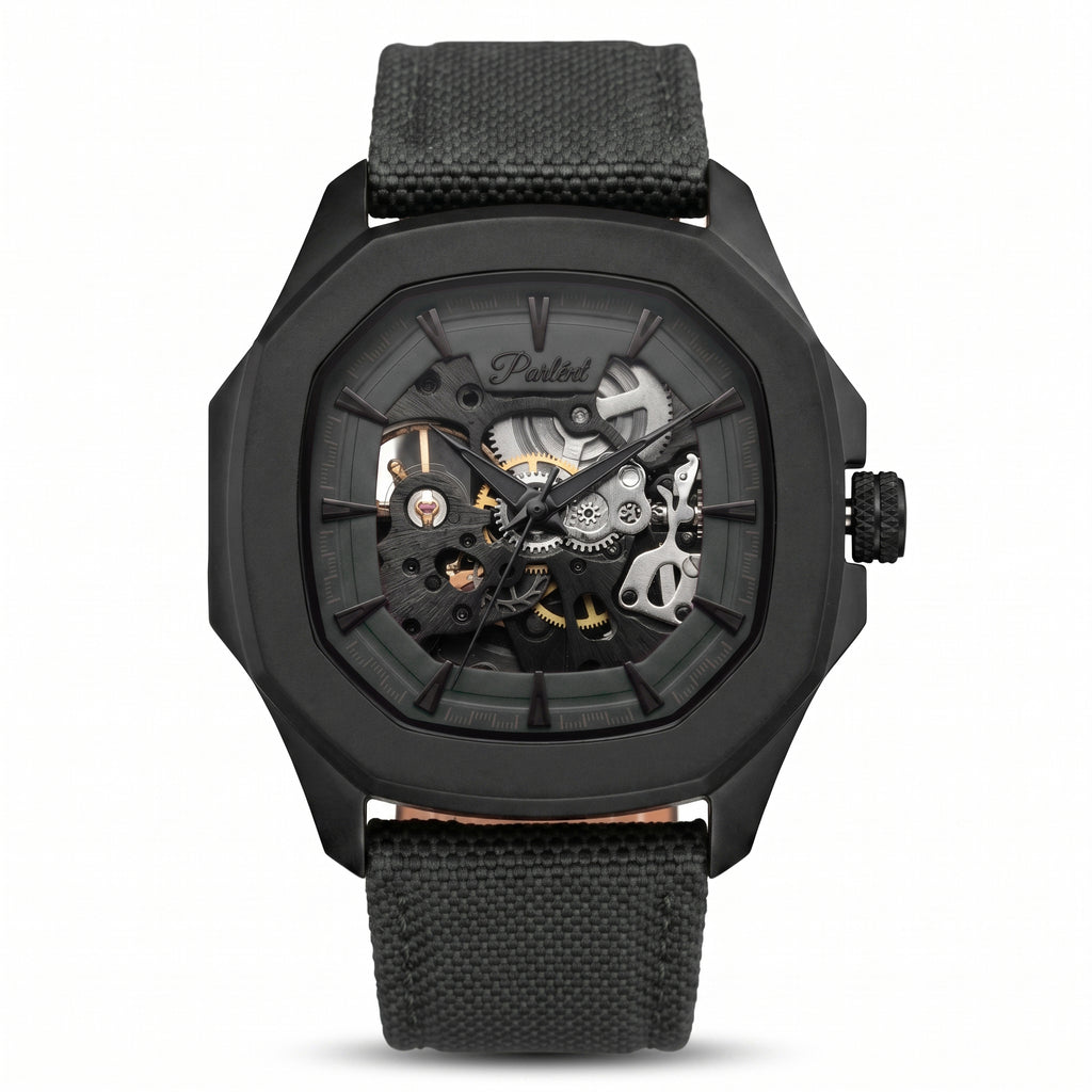 Parlent Gallant Phantom - Jam Tangan Pria 42mm, Automatic Movement, Waterproof 5ATM (50M), Stainless Steel