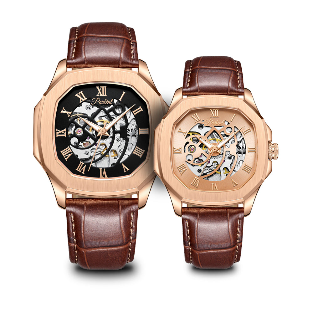 Parlent Couple Gallant Vortex & Gallant Femme - Couple Watch 42mm & 36mm, Automatic Movement, Waterproof 5ATM (50M), Stainless Steel