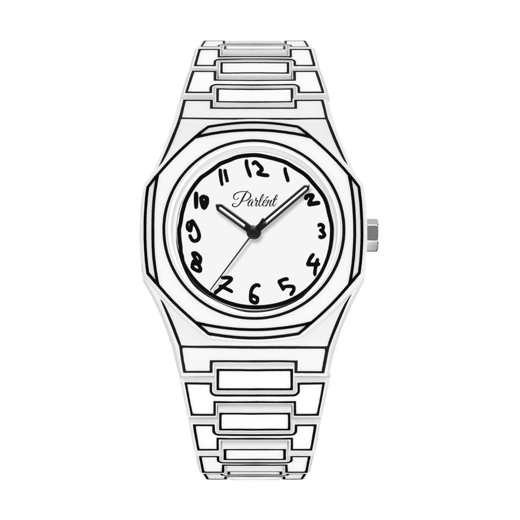 Parlent Palladium Sketch - Jam Tangan Pria 40mm, Miyota Japan Quartz Movement, Waterproof 3ATM (30M), Polycarbonate