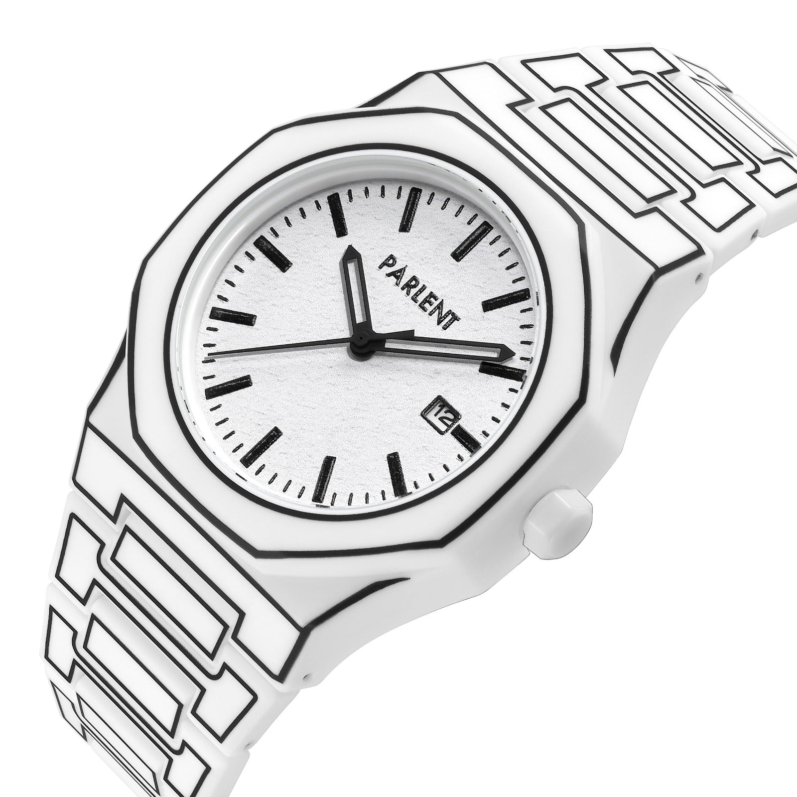 Parlent Palladium Sketch - Jam Tangan Pria 40mm, Miyota Japan Quartz Movement, Waterproof 3ATM (30M), Polycarbonate