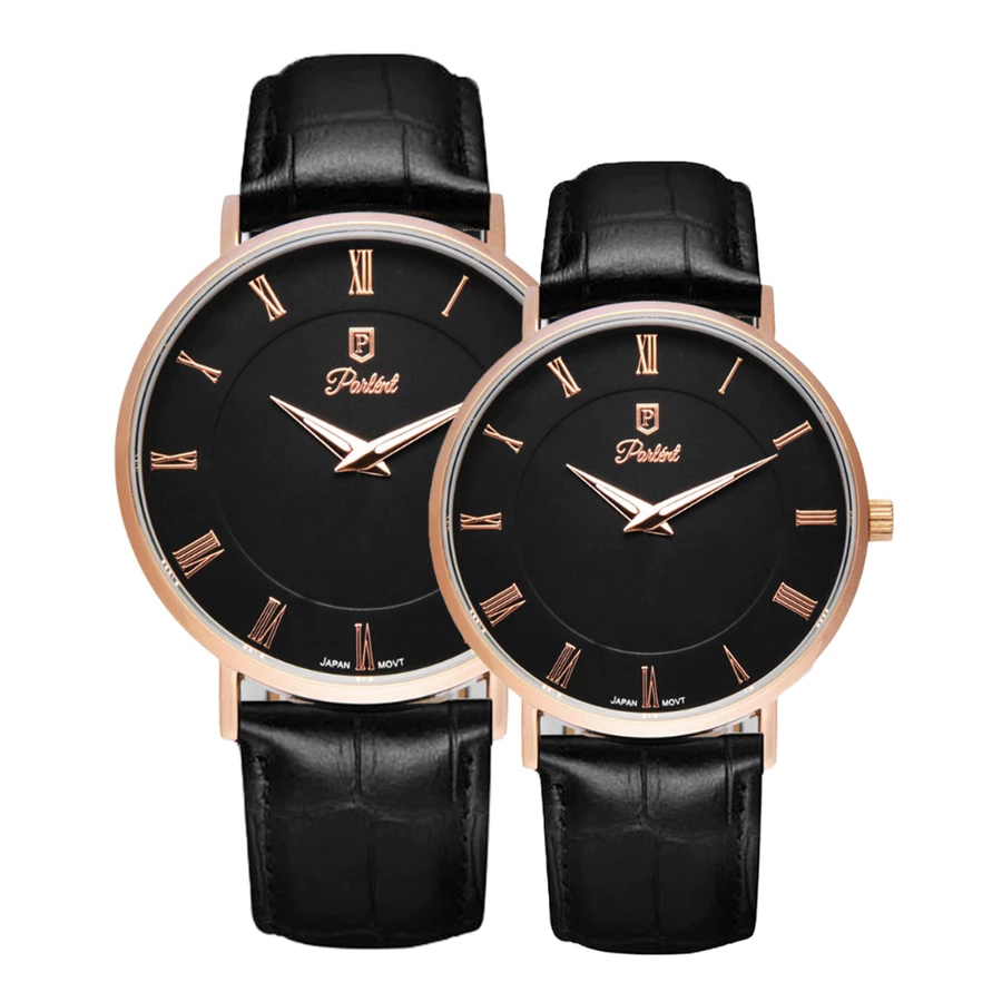 Parlent Couple Louis & Louis Femme - Couple Watch 40mm & 36mm, Miyota Japan Quartz Movement, Waterproof 3ATM (30M), Stainless Steel