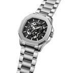 Parlent Gallant Vortex Edge Steel - Jam Tangan Pria 42mm, Automatic Movement, Waterproof 5ATM (50M), Stainless Steel