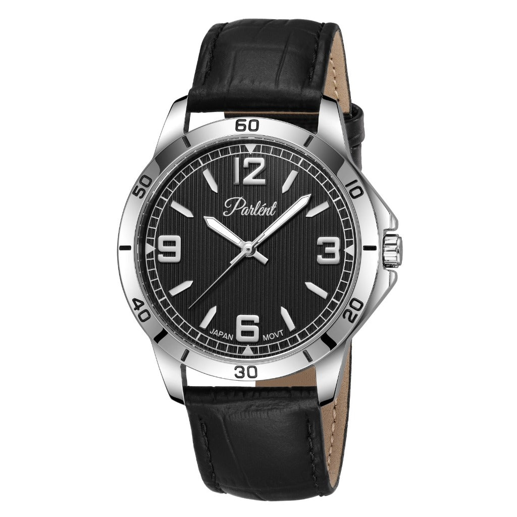 Parlent Geo - Jam Tangan Pria 40mm, Miyota Japan Quartz Movement, Waterproof 3ATM (30M), Stainless Steel