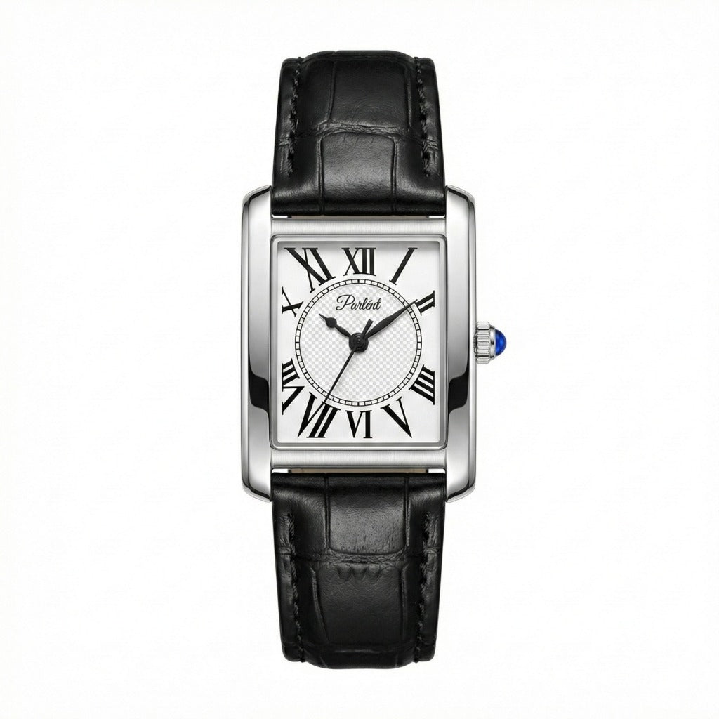 Parlent Recta - Jam Tangan Pria 30 x 41mm, Japan Seiko Quartz Movement, Waterproof 3ATM (30M), Stainless Steel