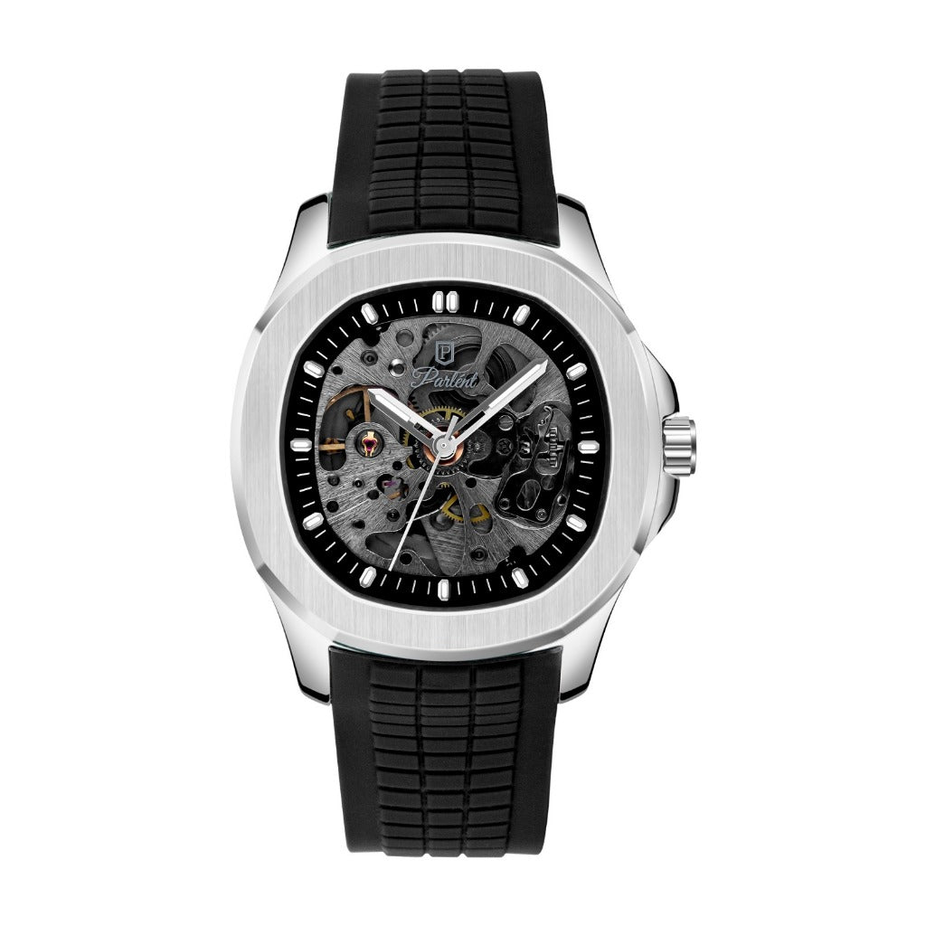 Parlent Radiant Automatic - Jam Tangan Pria 41mm, Automatic Movement, Waterproof 5ATM (50M), Stainless Steel
