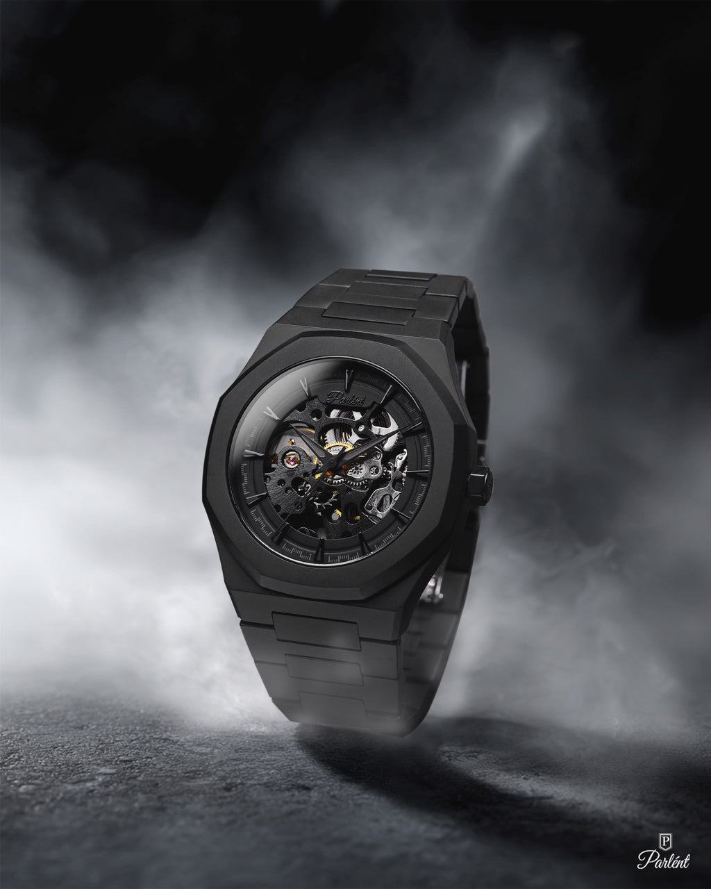 Parlent Palladium Phantom Steel - Jam Tangan Pria 40mm, Automatic Movement, Waterproof 5ATM (50M), Stainless Steel