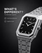 Parlent Cortez Prime - Jam Tangan Pria 40mm, Swiss Ronda 762 Quartz Movement, Waterproof 5ATM (50M), Stainless Steel
