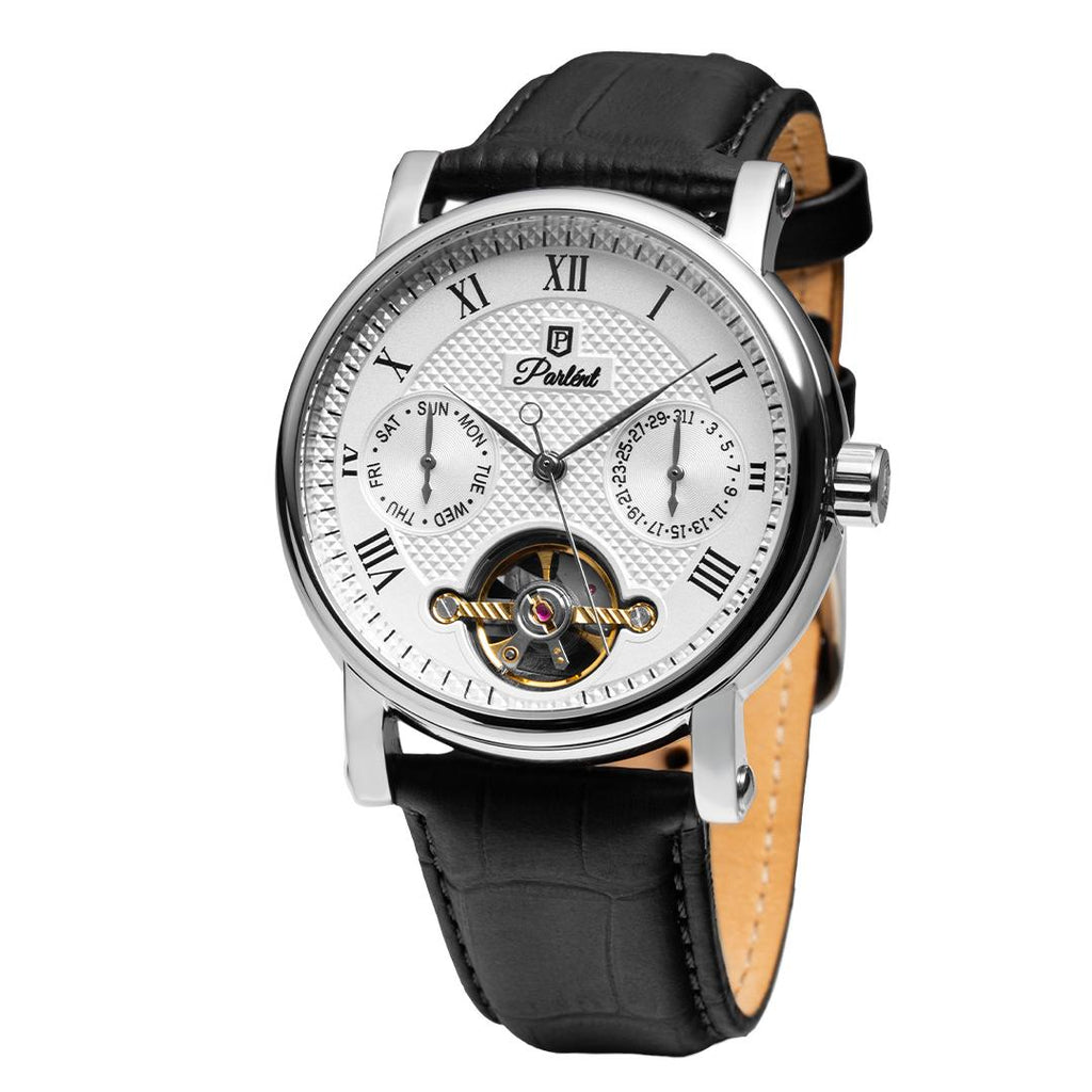 Parlent Magnus Calibre - Jam Tangan Pria 41mm, Dual Core Movement, Waterproof 5ATM (50M), Stainless Steel