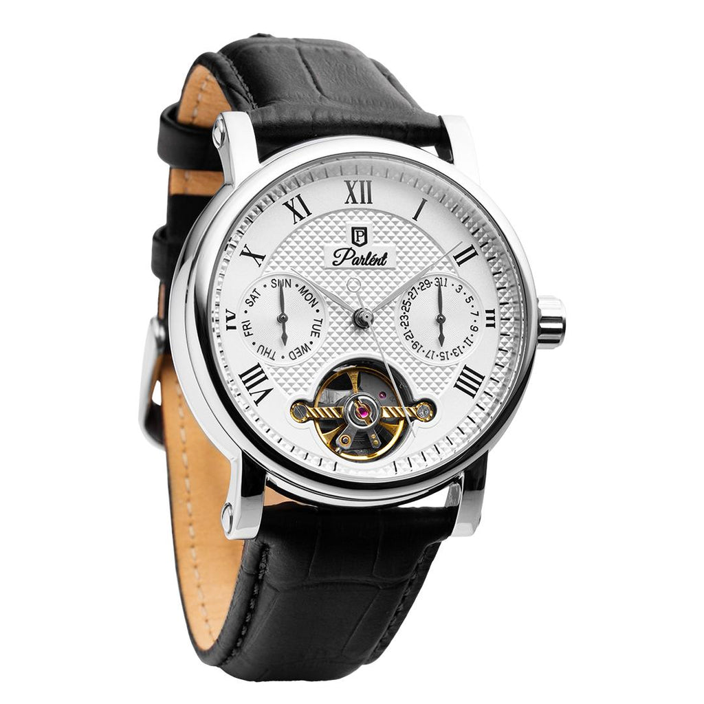 Parlent Magnus Calibre - Jam Tangan Pria 41mm, Dual Core Movement, Waterproof 5ATM (50M), Stainless Steel