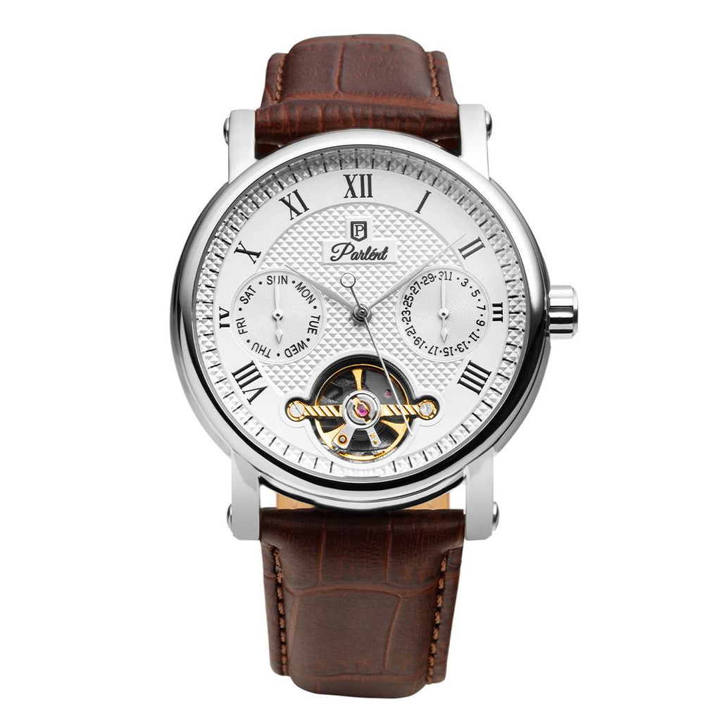 Parlent Magnus Calibre - Jam Tangan Pria 41mm, Dual Core Movement, Waterproof 5ATM (50M), Stainless Steel