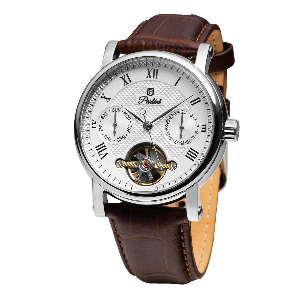 Parlent Magnus Calibre - Jam Tangan Pria 41mm, Dual Core Movement, Waterproof 5ATM (50M), Stainless Steel